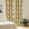 thumbnail image 2 of Ambesonne Vegetables Curtains, Smile Kawaii Foods, Pair of 28"x63", Multicolor, 2 of 5