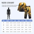 thumbnail image 4 of Lsque Elegant Gold Leaf Peacock Pattern Long Sleeve Pajama Set for Men - Soft 2-Piece Sleepwear and Loungewear Set with Pockets, Comfy Nightwear-Small, 4 of 7