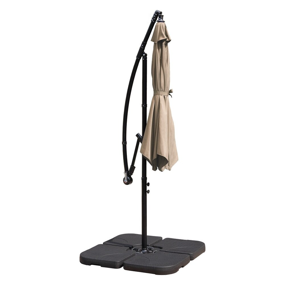 Abble 10ft Outdoor Hanging Offset Cantilever Umbrella with Crank - Tan