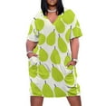 thumbnail image 2 of Vestido suelto con bolsillo y estampado de pera verde Vestidos para mujer Vestidos de fiesta para mujer Vestido vintage, 2 of 7