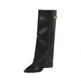thumbnail image 2 of Roncen Women's Straight Leg Winter Boots - Fashion Casual Knee High Boots with Side Zipper, Solid Color Pointed Toe and Chunky Mid Heel for Comfort and Style, 2 of 8