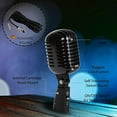 thumbnail image 6 of Classic Retro Dynamic Vocal Microphone - Old Vintage Style Unidirectional Cardioid Mic with XLR Cable - Universal Stand Compatible - Live Performance, In Studio Recording - Pyle Pro PDMICR42BK (Black), 6 of 7