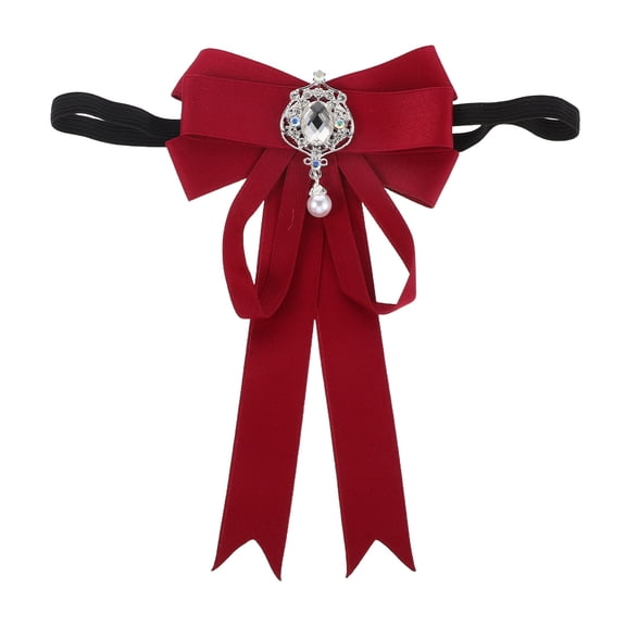 LOLIPPYY Pre-Tied Red Bow Tie with Adjustable Neck Strap for Office, Wedding, and Uniform Formal Wear