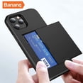 thumbnail image 5 of Bananq - Funda para teléfono con ranura para tarjetas deslizante para iPhone 16, 15, 14 Plus, 13, 12 Mini, 11 Pro Max, a prueba de golpes, tipo billetera y tarjetero, 5 of 5