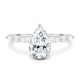 thumbnail image 2 of ESTE ORIGIN 2.00Ct Pear Cut Lab-Grown Diamond Solitaire Engagement Ring with Marquise & Round Accent Band in 10K White Gold for Women US 7, 2 of 8