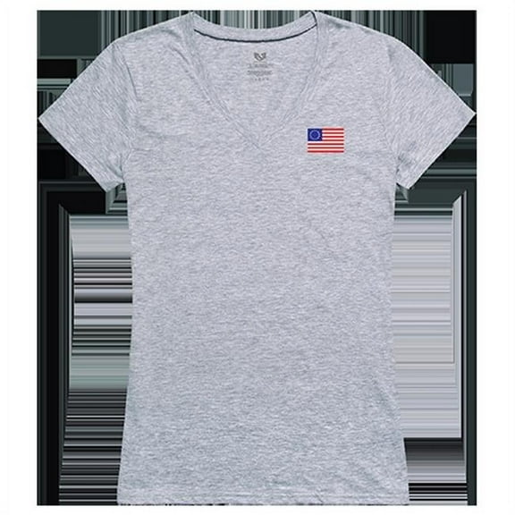 Rapid Dominance  Betsy Ross 1 Graphic V-Neck T-Shirt, Heather Gray - Small