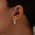 thumbnail image 3 of Charmsy Huggie Hoop Earrings for Women | Rhodium Plated Cubic Zirconia Dangle Earrings, 3 of 7
