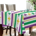 thumbnail image 3 of Mardi Gras Stripes Tablecloth Rectangle Colorful Table Cloth Large Square Table Cover for Dining Kitchen Party 60"x90" Decor Gift, 3 of 7