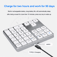 thumbnail image 2 of Dual Bluetooth Numeric Keypad 2.4Ghz Wireless Keyboard K35 Digital Keyboard 300mAh Rechargeable Numpad Black, 2 of 5