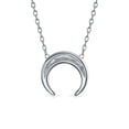 thumbnail image 2 of Bling Jewelry Womens Celestial Crescent Moon Pendant Necklace Sterling Silver with Double Horn Design, 2 of 4