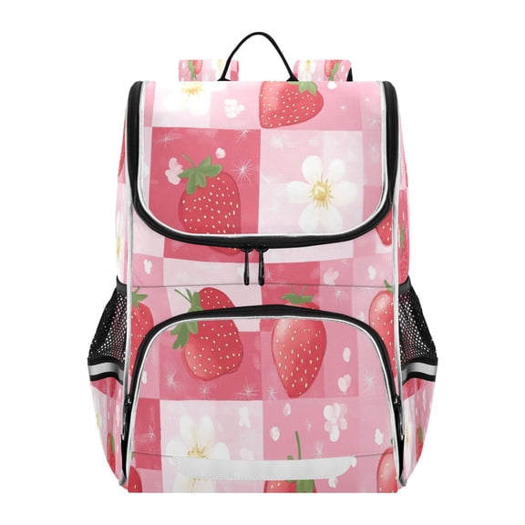 YAZAOO School Backpack Travel Bag Bookbags Bookbags Sweet Strawberry Pattern