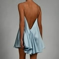 thumbnail image 4 of Fankiway Robe Aguichant Mode Unie Femme Décontractée Dos Nu Sans Manches Col en V Robe de Plage Grande Taille, 4 of 7