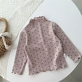 thumbnail image 2 of Otqutp Kids Midi Blouse Toddler Girl Polka Dot Blouse Long Sleeve Wooden Ear Edge Round Neck Fashion Crewneck Tops for 0 To 6 Years, 2 of 6
