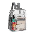 thumbnail image 2 of LAVA Clear Backpack Stadium Approved Heavy Duty Waterproof PVC Transparent School Bag for Travel Security Concerts Sport Events Gray, 2 of 9