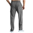 thumbnail image 4 of Mlzmgr Cargo Pants for Men Cotton Straight Leg Drawstirng Sweatpants with Multi Pockets Outdoor Hiking Running Pants, 4 of 8