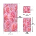 thumbnail image 3 of 3 Sizes of Towel Sets Including Bath Towel Hand Towel and Washcloth for Daily Use Pale Pink Roses Pattern, 3 of 8