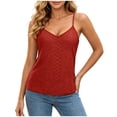 thumbnail image 2 of Yourumao Eyelet Camisole Tops for Women V Neck Adjustable Spaghetti Straps Tank Top Sleeveless Loose Casual Tunics for Summer Dailywear, 2 of 8