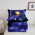 thumbnail image 4 of Outer Space Comforter Set Queen Universe Themed Bedding Set Teens Solar System Bedding Comforter Sets, Purple Galaxy Starry Sky Duvet Insert Outer Planet Print Quilt 3 Pcs, 4 of 7