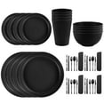 thumbnail image 2 of Wheat Straw Dinnerware Set, 20 Pcs for 4, 8, or 6 People, Unbreakable Plates, Bowls, Cups, Includes Cutlery, Dishwasher and Microwave Safe, Stackable Design, 2 of 6