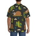 thumbnail image 5 of Balery Funny Sloths In The Forest Men's Casual Button Down Shirt Short Sleeve Textured Summer Cuban Beach Shirts-Large, 5 of 7