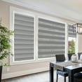 Biltek Zebra Cordless Window Blinds, Dual Layered Light Filtering