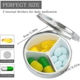 thumbnail image 2 of SHAR 3 Pcs Mini Portable Round Metal Medicine Box, Small Travel Pill Dispenser, Waterproof Daily Pill Box, Cardio Pill Box, Pocket Pill Box For Handbag, 2 of 5