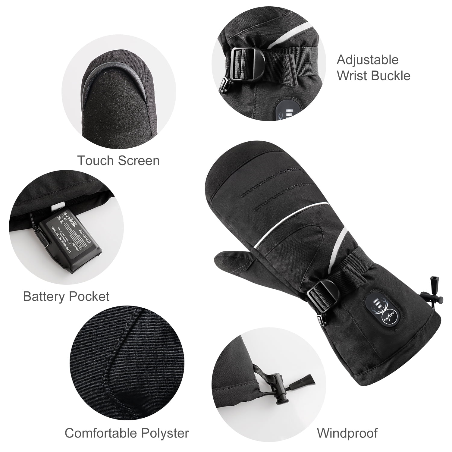 SNOW DEER Heated Gloves for Men Women, Electric Glove Rechargeable Battery Heated Hand for Motorcycle Biking Hunting Arthritis Skiing Working