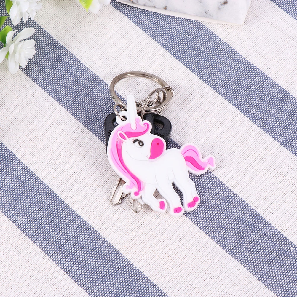 Hemoton 144 pcs  Cartoon Unicorn Key Ring Unicorn Keychain Hanging Ornament Keychain Pendant (Random Style)
