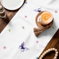 thumbnail image 4 of Table Runner - 120 Inch Long, Spring Gnomes Kitchen Dining Table Runner Dresser Scarves, Botanical Rose Flower Leaves Butterfly Farmhouse Decor for Coffee Tables Wedding Party Banquet, 4 of 8
