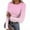Pink, variant on EchfiProm Womens Slim T-Shirts Ribbed Fall Tops Black Crew Neck Long Sleeve Pullover for Ladies Gradient