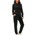 thumbnail image 5 of FUTATA Women's Velour Activewear Set Long Sleeve Sweatshirt & Sweatpants Set Velour Outfit Jogging Suits Sets, 5 of 6