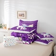 thumbnail image 6 of Manfei Sweet Unicorn 7-Piece Twin Bedding,Leopard Print Bedding Comforter Set,White Purple,Polkadot Reversible, 6 of 7