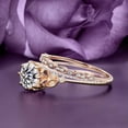 thumbnail image 2 of Beautiful 2.25 Carat Round Cut Diamond Moissanite Floral Engagement Ring, Antique Wedding Ring, Two Matching Band in 10k Solid Rose Gold, Gift For Her In Festival Time, Promise Ring, Anniversary Ring, 2 of 3