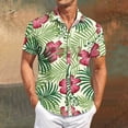 thumbnail image 2 of Yiaimeir Men's Vintage Button Down Bowling Shirts Short Sleeve Summer Beach Shirt，Size M-3XL, 2 of 5