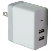 ZipKord 4.8A Wall Charger with Dual USB Ports - White/Gray (Z213N551)