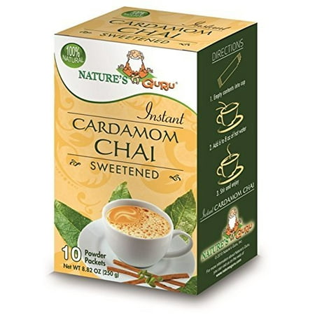 Natures Guru Cardamom Chai Sweetened Drink Mix - Pack Of