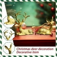 thumbnail image 5 of Holiday Decorative Metal Deer Figurines Set of Two Lying Stag and Doe Sculpture for Home Office Living Room Shelf Tabletop Display, 5 of 6