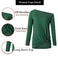 thumbnail image 3 of SWQZVT Women T Shirts Cold Shoulder Long Sleeve Tops Casual Fall Twist Knot Top Fahion Comfy Tunic Blouse S-2XL, 3 of 6