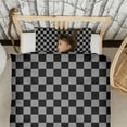 thumbnail image 3 of Gray Checkerboard Duvet Cover and Pillowcase Set for Single Bedding, Bedroom Accessories for Kids Teens, 3 of 5