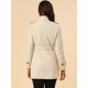 thumbnail image 5 of Abrigo de invierno con cinturón y bolsillos con doble botonadura y cuello alto para mujer Beige M, 5 of 6