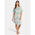 thumbnail image 3 of Lissome Women's Hacci Sleep Shirts with Short Sleeves, 2-Pack, Sizes S-4X, 3 of 7