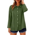 thumbnail image 2 of Neewe Womens Classic Plain Long Sleeve Button Down Shirts Casual Loose Fit Cotton Collared Blouses, 2 of 8