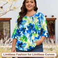 thumbnail image 5 of B-bfgl 3X-Large 3/4 Length Sleeve Shirts for Womens Pleated Summer Tops 2025 Ruffle Bell Sleeve Fasion Trendy Spring Blouses, 5 of 5
