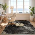 thumbnail image 3 of Design&I 3'x5' Ultra Soft Throw Mat, Retro Vinyl Record Music Distressed Groove Ring Border Circle Flowing Dynamic None Fluffy Washable Easy Care Indoor rug for Bedside Hallway, 3 of 7