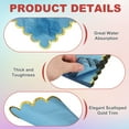thumbnail image 3 of Uxcell 100 Pcs Scalloped Cocktail Napkins with Gold Foil Edges, 5 x 5 Inch Disposable Scalloped Paper Napkins for Wedding Engagement Anniversary Party Tableware Decorations, Shallow Blue, 3 of 7