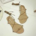 thumbnail image 4 of Flat Sandals Fashionable Cross Strap Beach Sandals for Women, 4 of 10