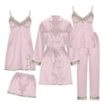 thumbnail image 2 of Bixock Pajamas for Women,Bathrobe for Women,Silk Robes for Women 5 Piece Set Satin Robe with Camisole Lightweight Breathable Comfortable Loungewear with Padded Chest Sleepwear, 2 of 5