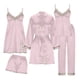 thumbnail image 2 of Batas Lencería Mujer Lindo Estampado de Corazón Satén Bata con Cinturón Camisola Pantalones Cortos Pijamas Mujer Pijamas, 2 of 9