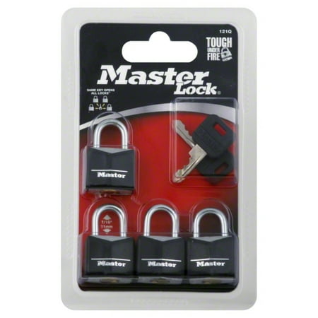 Master Coded Notebook Lock - Master Lock Padlock 121Q Covered Solid Body, 3/4in (19mm) Wide, 4 Pack