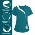 thumbnail image 1 of LVHAOGJOB Womens V Neck Tees Short Sleeve Loose Shirts Solid Color Daily with Pockets Tops for Ladies, 1 of 8